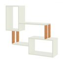 Ver imagem 2 de Prateleira Industrial 2 Prateleiras 100% Mdf Off White/freijó F25 - Pradel