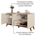 Ver imagem 5 de Buffet e Cristaleira Recife e Paraty 10 Prateleiras MDF MDP com Iluminação LED Off White Canela