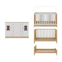 Ver mais imagens de Berço Americano 3 em 1 com Cômoda 2 Portas 4 Gavetas Teddy Multimóveis Mp4727 Madeirado/branco