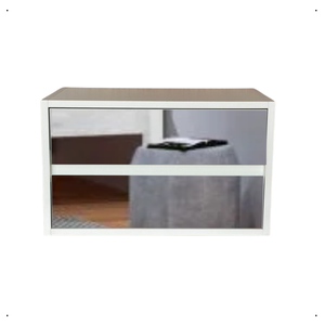 Mesa de Cabeceira Suspensa 2 Gavetas Espelho Organizadora Acessórios Lateral Cama 40x30x30cm 1unid