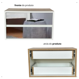 Mesa de Cabeceira Suspensa 2 Gavetas Espelho Organizadora Acessórios Lateral Cama 40x30x30cm 1unid - 4