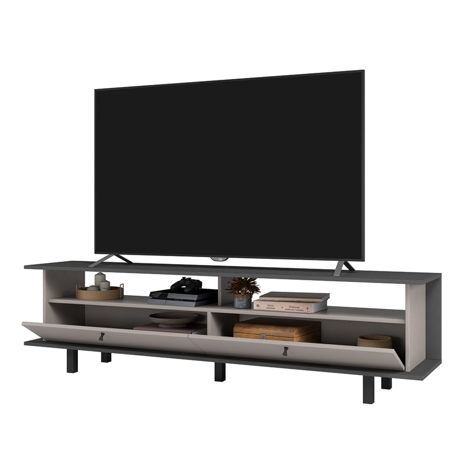 Rack para TV até 70 Polegadas 2 Portas Basculantes 1 Prateleira MDP 12mm - 4