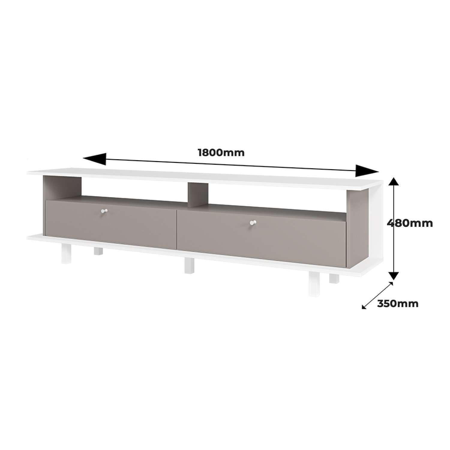 Rack para TV até 70 Polegadas 2 Portas Basculantes 1 Prateleira MDP 12mm - 3