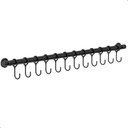 Ver imagem 1 de Porta Utensílios e Talheres 60cm com 12 Ganchos Preto Fs
