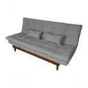 Ver imagem 1 de Sofá Cama Versátil 3 Lugares Império Reclinável Casal Pés de Madeira Linho Grafite 199