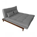 Ver imagem 4 de Sofá Cama Versátil 3 Lugares Império Reclinável Casal Pés de Madeira Linho Grafite 199