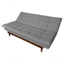 Ver imagem 2 de Sofá Cama Versátil 3 Lugares Império Reclinável Casal Pés de Madeira Linho Grafite 199