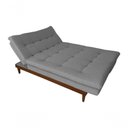 Ver imagem 5 de Sofá Cama Versátil 3 Lugares Império Reclinável Casal Pés de Madeira Linho Grafite 199