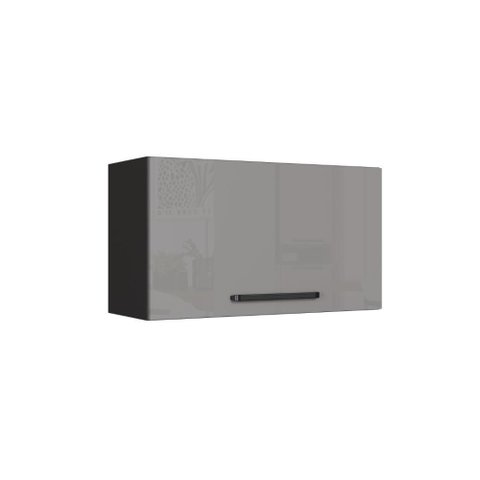 Armário Aéreo Modulado para Geladeira Fidelitá Mônaco 80cm 1 Porta Basculante Chumbo/Titânio