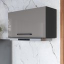 Ver imagem 3 de Armário Aéreo Modulado para Geladeira Fidelitá Mônaco 80cm 1 Porta Basculante Chumbo/Titânio
