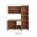 Ver imagem 2 de Cozinha Modulada Completa 3 Peças com Torre Quente 2 Fornos 220x185 cm Off White Casamia