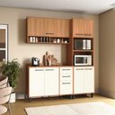 Ver imagem 1 de Cozinha Modulada Completa 3 Peças com Torre Quente 2 Fornos 220x185 cm Off White Casamia