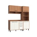 Ver imagem 5 de Cozinha Modulada Completa 3 Peças com Torre Quente 2 Fornos 220x185 cm Off White Casamia