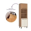 Ver imagem 3 de Cozinha Modulada Completa 3 Peças com Torre Quente 2 Fornos 220x185 cm Off White Casamia