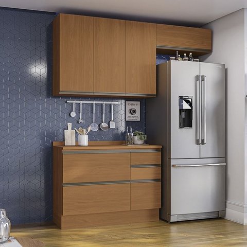 Cozinha Modulada 4 Pecas 200 Cm Mdp Maxxi Canela Kappesberg