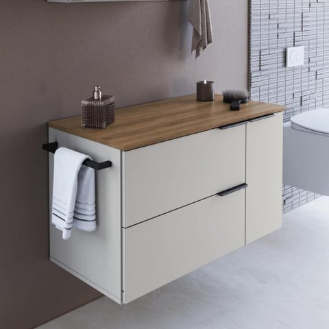Gabinete de Banheiro com 2 Portas 1 Gaveta e Toalheiro 80cm Suspenso Multimóveis Crpro-BAL013 Mel/