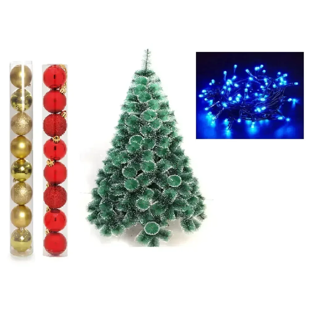 Arvore de Natal Pinheiro Nevada 1,2 Metros 90 Galhos com Enfeites - 1