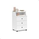 Ver imagem 1 de Criado Mesa de Cabeceira com 3 Gaveta e Nicho Luxo:branco