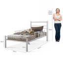 Ver imagem 3 de Cama Solteiro 100% Ferro Cristal P/ 160 Kg C/grade de Proteção -super Resistente - Branco