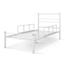 Ver imagem 2 de Cama Solteiro 100% Ferro Cristal P/ 160 Kg C/grade de Proteção -super Resistente - Branco