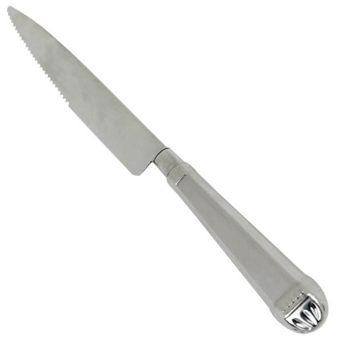 Jogo 100 Facas Jumbo de Churrasco 25cm Aço Inox Prateada Restaurante Mesa Jantar