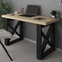 Ver imagem 2 de Mesa para Escritório Escrivaninha Home Office 135x75 Cm Tokyo A02 Carvalho Preto - Lyam Decor