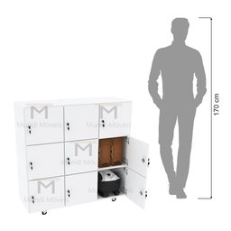 ARMÁRIO ESCANINHO 9 PORTAS CHAVE M240.2021.B ORGANIZADOR MUNDI MOVEIS - 6