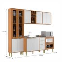 Ver imagem 3 de Cozinha Compacta Modulada com Vidro 10 Portas 5 Gavetas Domus Espesso Móveis Marrom/Nogal/Branco