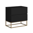Ver imagem 3 de 2x Mesa de Cabeceira Pequena Eros 45 Moveis Retrô Dubai Mdf Base Dourado:preto Pé Dourado