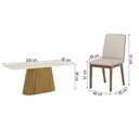 Ver imagem 3 de Mesa de Jantar 8 Lugares Olívia com Vidro Nature/off White/creme - Henn