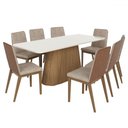 Ver imagem 2 de Mesa de Jantar 8 Lugares Olívia com Vidro Nature/off White/creme - Henn