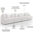 Ver imagem 4 de Sofá 4 Lugares para Sala de Estar Living 308cm Arlo F04 Bouclê Branco - Lyam Decor