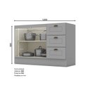Ver imagem 2 de Balcão para Cozinha 3 Gavetas 2 Portas com Tampo Emily Cinza/Calcare