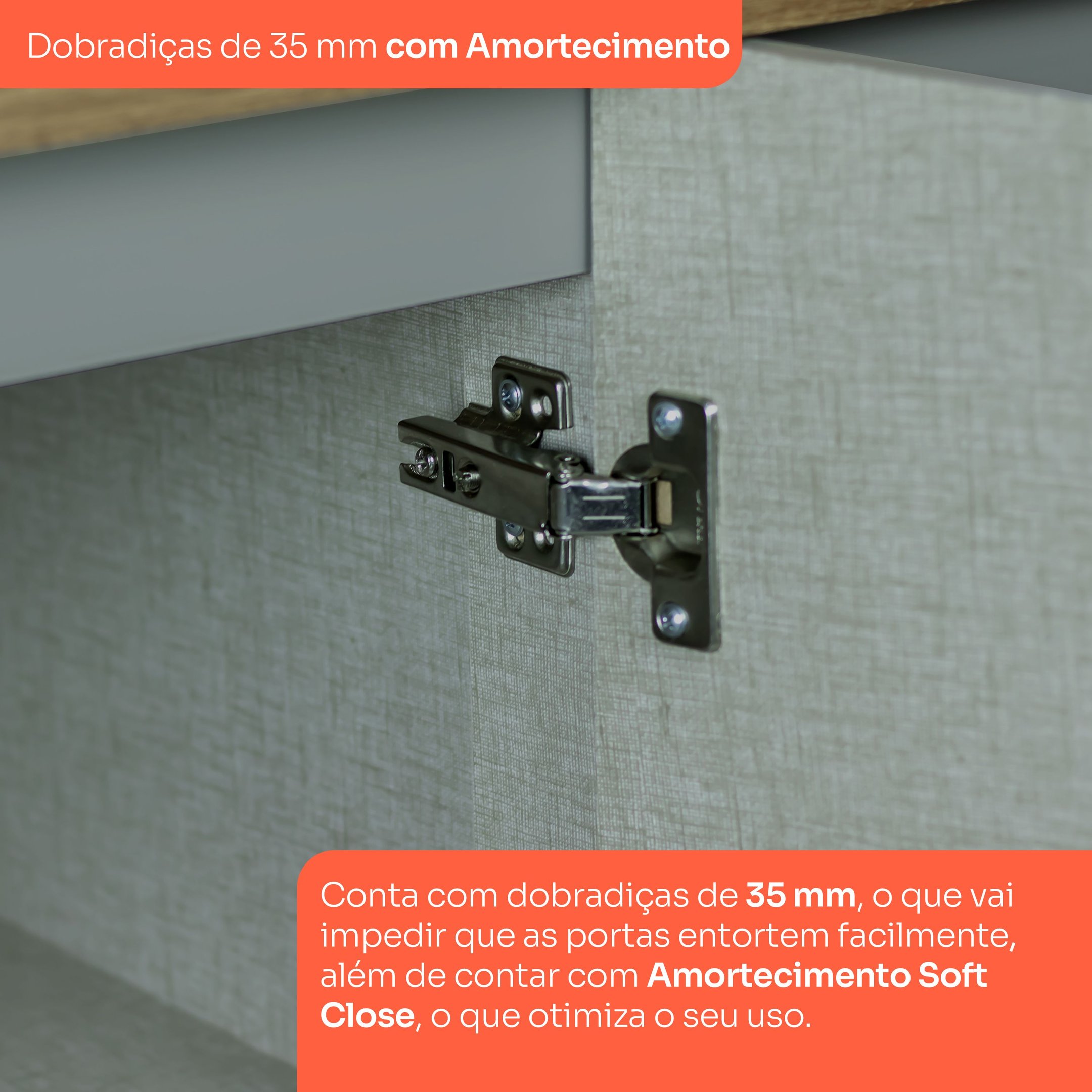 Balcão para Cozinha 3 Gavetas 2 Portas com Tampo Emily - 10