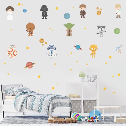 Adesivo de Parede Infantil Guerra nas Estrelas - Star Wars