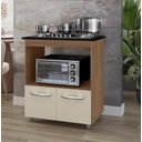 Ver imagem 1 de Balcão Elisa para Cooktop 4 Bocas com Nicho para Forno/microondas - Savana/off White Móblis