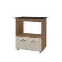 Ver imagem 2 de Balcão Elisa para Cooktop 4 Bocas com Nicho para Forno/microondas - Savana/off White Móblis