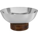Ver imagem 1 de Centro Mesa Fruteira Decorativo com Pe em Madeira Home&co Inox 14x27x27cm Prata
