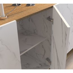 Buffet Bancada 4 Portas Copacabana Calacatta Natura Real Preto Clb - 8