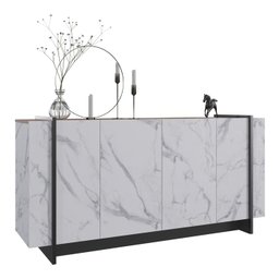 Buffet Bancada 4 Portas Copacabana Calacatta Natura Real Preto Clb - 9