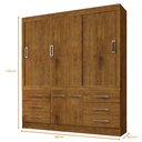 Ver imagem 3 de Guarda Roupa Marselha 3 Portas 6 Gavetas Jequitibá J&A Móveis