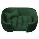 Ver imagem 2 de Cama para Cachorro Pet Sofá Gato Pé Palito Caminha Confortável com Almofada Veludo Verde