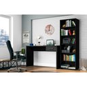 Ver imagem 3 de Estante de Livros 5 Prateleiras Livreiro de Madeira Sala - Preto