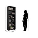 Ver imagem 4 de Estante de Livros 5 Prateleiras Livreiro de Madeira Sala - Preto