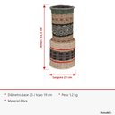 Ver imagem 7 de Vaso Decorativo de Fibra Natural Verde 55x20x20cm Enfeite Sala Mesa Estante