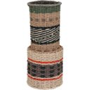 Ver imagem 1 de Vaso Decorativo de Fibra Natural Verde 55x20x20cm Enfeite Sala Mesa Estante