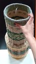 Ver imagem 5 de Vaso Decorativo de Fibra Natural Verde 55x20x20cm Enfeite Sala Mesa Estante