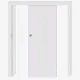 Kit Porta de Correr Madeira Lisa 210x70x3,5cm Laca Moldufama - 2 Kit Porta de Correr Madeira Lisa 210x70x3,5cm Laca Moldufama - 2