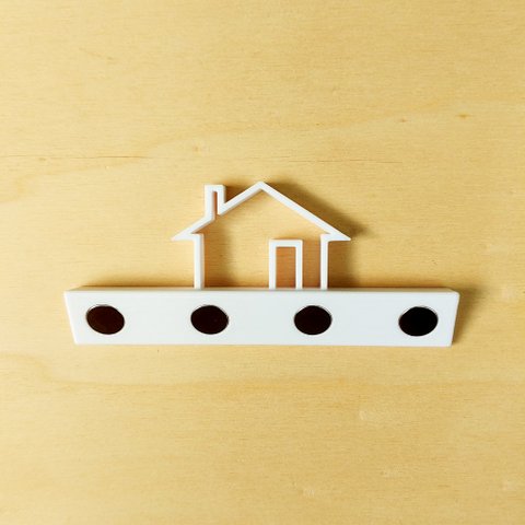 Porta Chaves Magnético Casinha - 4 ímãs - Toque 3D: Branco