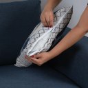 Ver imagem 7 de Capa de Almofada Grécia Jacquard 45x45cm Estampa Frente e Verso com Zíper Cor Azul